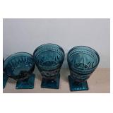 Antique Indian Glass Mt Vernon Blue Glasses