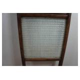 Antique Wood & Glass Washboard with Small Metal & Wood Washboard