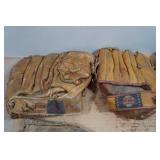 Vintage Leather Baseball Gloves and Mitt