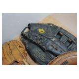 Vintage Leather Baseball Gloves and Mitt