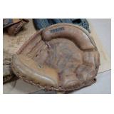 Vintage Leather Baseball Gloves and Mitt