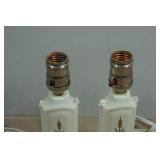 Set of Two Antique Porcelain Miniature Table Lamps