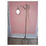 Antique Floor Lamp - Milk Glass Shade