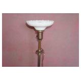 Antique Floor Lamp - Milk Glass Globe