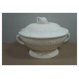 Vintage California Pottery White Soup Tureen