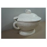 Vintage California Pottery White Soup Tureen