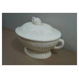 Vintage California Pottery White Soup Tureen