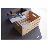 *2* Wooden Crates with Vintage Shelving Brackets