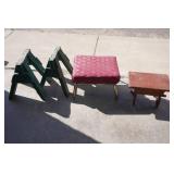 Wooden Saw Horses and Benches