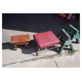 Wooden Saw Horses and Benches