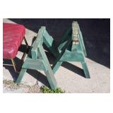 Wooden Saw Horses and Benches