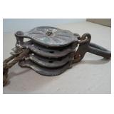 Antique Cast Iron Pulley Block