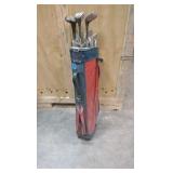 golf bag and clubs