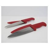 Pair of Like-New or New Joyce Chen Knives w/Sheaths