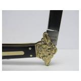 Ornate SCHRADE Folding Knife w/Case - "God Armeth the Patriots" - Stewart A. Taylor SDIRHBH