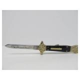 Ornate SCHRADE Folding Knife w/Case - "God Armeth the Patriots" - Stewart A. Taylor SDIRHBH
