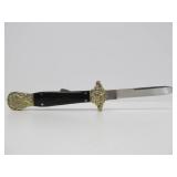 Ornate SCHRADE Folding Knife w/Case - "God Armeth the Patriots" - Stewart A. Taylor SDIRHBH