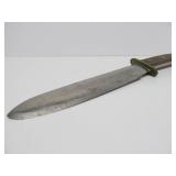 Large 13" Custom Fixed Blade Knife w/Leather Leath