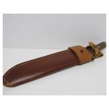 Large 13" Custom Fixed Blade Knife w/Leather Leath