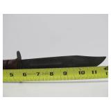 KA-BAR U.S.M.C. Marked Fighting Knife w/Leather Sheath
