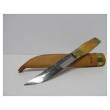 Vintage Finnish American Heritage Knife by Iisakki Jarvenpaa - w/Leather Sheath