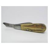 Signed A.M. MAYHALL Stag Handle Folding Knife #551