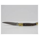 Beautiful Vintage German INOX Folding Knife w/Brass Inlay