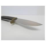 JB FUCHS Custom Made 8" Fixed Blade Hunting Knife #80-29 w/Leather Sheath