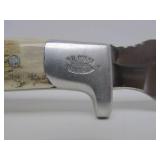 RH RUANA Montana Stag Handle Fixed Blade Hunting Knife w/Leather Sheath 9"