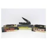 3 SCHRADE Folding Knives - Mint in Box