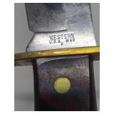 LARGE Vintage WESTERN Model W49 Bowie Knife w/Leather Sheath - 14.5"