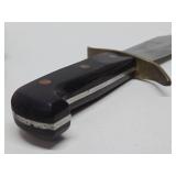 LARGE Vintage WESTERN Model W49 Bowie Knife w/Leather Sheath - 14.5"