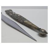 Ornate Vintage Caucasus Silver Mounter Dagger w/Scabbard - 17"