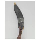 Antique Traditional Kukri w/Scabbard & Both Smaller Knives - 16.5"