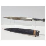 Vintage Caucasus Ninjal Dagger w/Scabbard - 21.5"