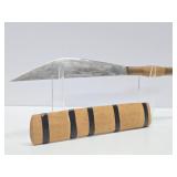 Very Sharp Vintage Filipino Machete w/Sheath - Copper & Wood Handle - 18"