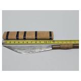 Very Sharp Vintage Filipino Machete w/Sheath - Copper & Wood Handle - 18"