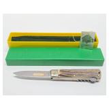 Vintage German PUMA Stag Handle Folding Jagdmesser Knife w/Original Box