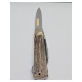 Vintage German PUMA Stag Handle Folding Jagdmesser Knife w/Original Box