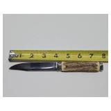 Excellent Vintage Anton Wingen Jr. Rostfrei Solingen "Othello" Stag Handle Fixed Blade Knife 8"