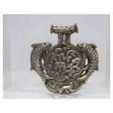 Large Heavily Decorated Oriental Pendant w/Koi & Dragons