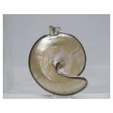 Large Sterling Silver & Iridescent Shell Pendant