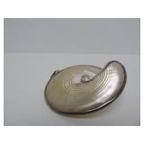 Large Sterling Silver & Iridescent Shell Pendant