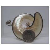 Large Sterling Silver & Iridescent Shell Pendant