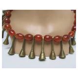 Large Naga Necklace w/Carnelian Glass & Brass