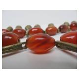 Large Naga Necklace w/Carnelian Glass & Brass