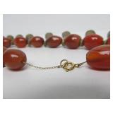 Large Naga Necklace w/Carnelian Glass & Brass
