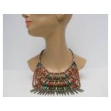 Outstanding LARGE Vintage Tibetan / Ladakh Necklace with Turquoise Coral & Copal Amber