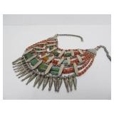 Outstanding LARGE Vintage Tibetan / Ladakh Necklace with Turquoise Coral & Copal Amber