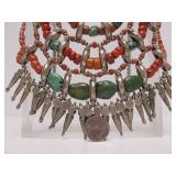 Outstanding LARGE Vintage Tibetan / Ladakh Necklace with Turquoise Coral & Copal Amber